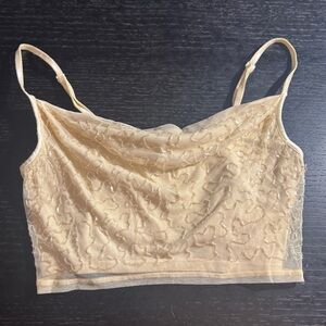 Beaded cowl neck crop top